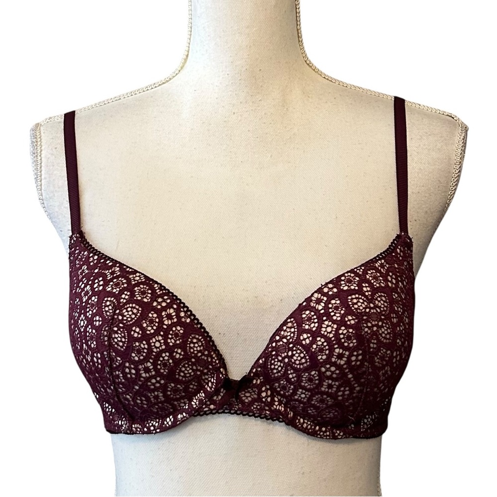 Victoria’s‎ Secret Dream Angels Lace Push Up Bra SZ 32C in Merlot